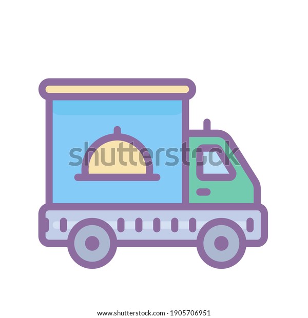 Delivery truck\
illustration icon.\
Isolated