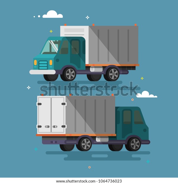 Delivery truck illustration. Postal service\
creative icon\
design.