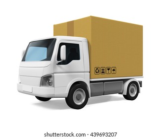 Orange Delivery Truck Vector Illustration Stock Vector (Royalty Free ...