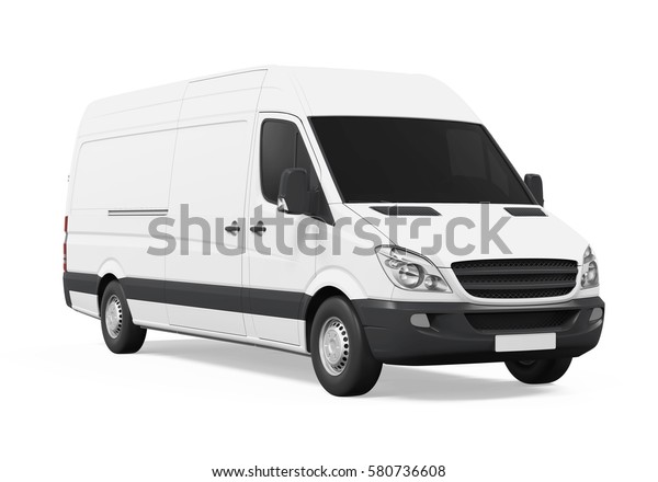 Delivery Van Isolated 3d Rendering Stock Illustration 580736608