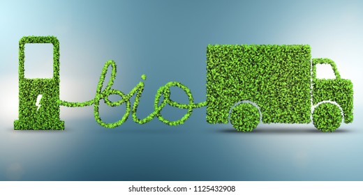 Delivery van powered by biofuel - 3d rendering - Shutterstock ID 1125432908