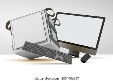 Delivery Website With White Background 3D Rendering
