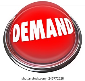 Demand word on a red button to press and increase or improve support or respone of your customers for your company's products or services