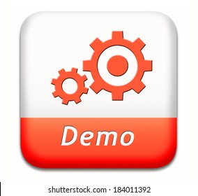 Demo Button Or Icon For Free Trial Download Demonstration