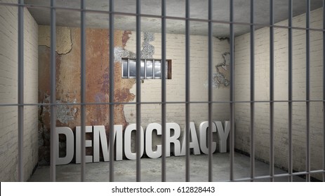 Democracy In Prison - Symbolic 3D Rendering Concerning Totalitarian Systems