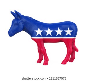 Democratic Donkey Isolated. 3D rendering