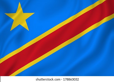 Democratic Republic Of The Congo Flag.