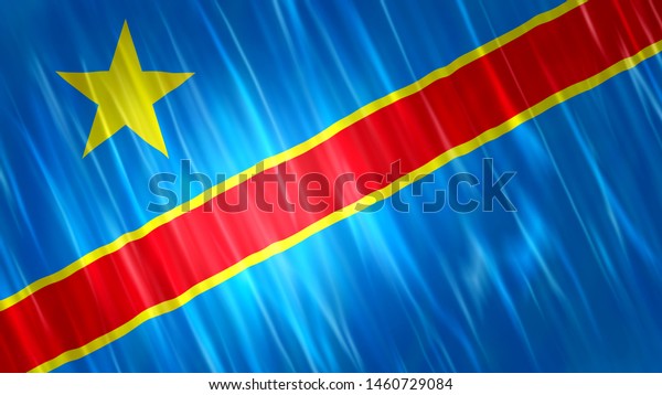 Democratic Republic Congo Flag Print Wallpaper のイラスト素材