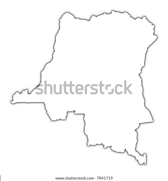 Democratic Republic Congo Outline Map Shadow Stock Illustration 7841719