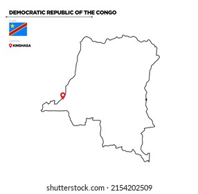 Democratic Republic Congo Political Map Capital Stock Illustration ...