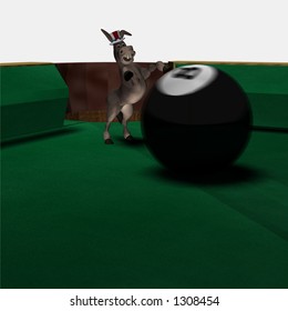 Democrats (represented By A Donkey) Behind The 8 Ball.