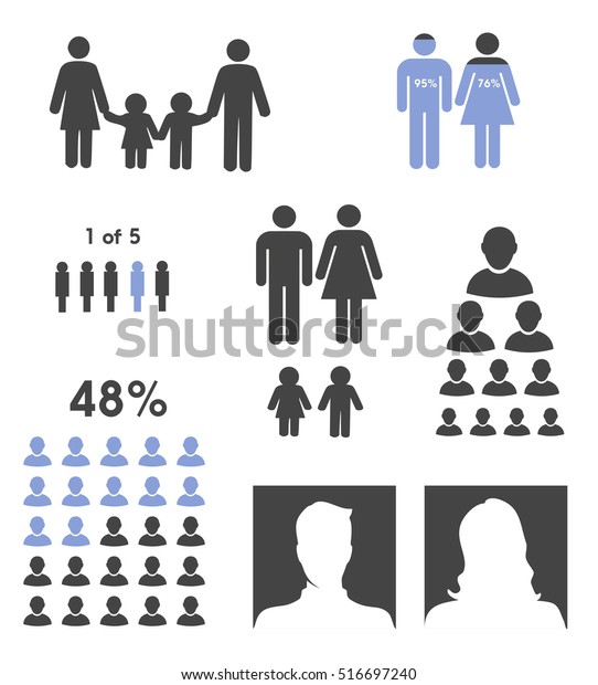 Demographic People Statistic Elements Stock Illustration 516697240