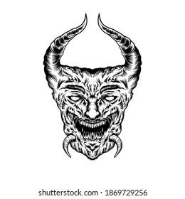 Demon Illustration Shirt Design Line Art Stock Illustration 1869729256 ...