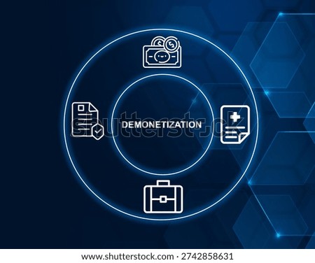 demonetization concept.Withdrawal of a currency unit from circulation.