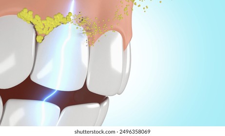 Demonstrate how to remove plaque and whiten your teeth using 3D toothpaste or mouthwash.