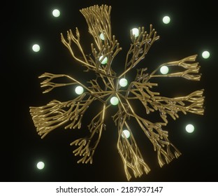 Dendrimer With Drugs And Nano Sensor Conjugated 3d Rendering