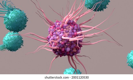 Dendritic Cell Activate T Cells, Trigger Immune Responses, They Are Responsible Of Cells Protection Of The Body. 3d Illustration