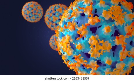 Dengue Virus Accurate EM Structure, 3d Rendering Medical Illustration. Dengue Fever Is Endemic In The Philippines.
