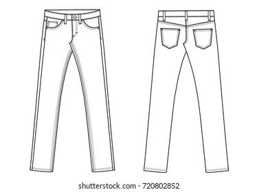 Jeans Flared Bottom Denim Pants Technical Stock Vector (Royalty Free ...