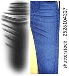 Denim pant with whisker design for laser print