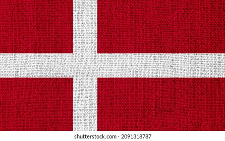 Denmark Flag On Knitted Fabric