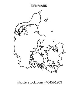 Denmark Map Outline Stock Illustration 404561203 | Shutterstock