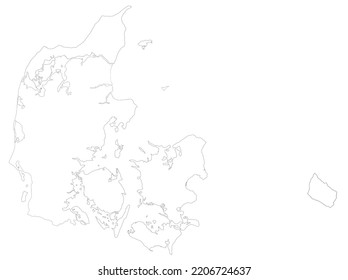 Denmark Silhouette Black White Line Drawing Stock Illustration ...
