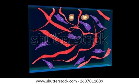 Dense irregular connective tissue 3d medical illustration