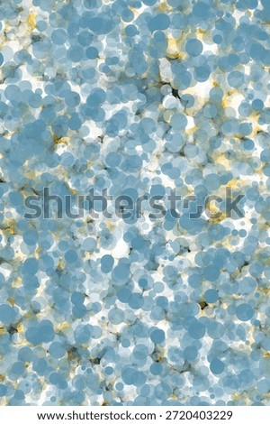 Dense pattern of small blue, white, and yellow circles creating a textured, pointillism-style artistic background.