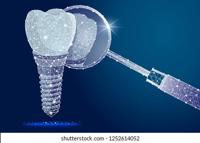 dental clinic. dental implant. In the form of stars and space. polygonal low poly design. For Poster, Cover, Label, Sticker, Business Card - Powered by Shutterstock