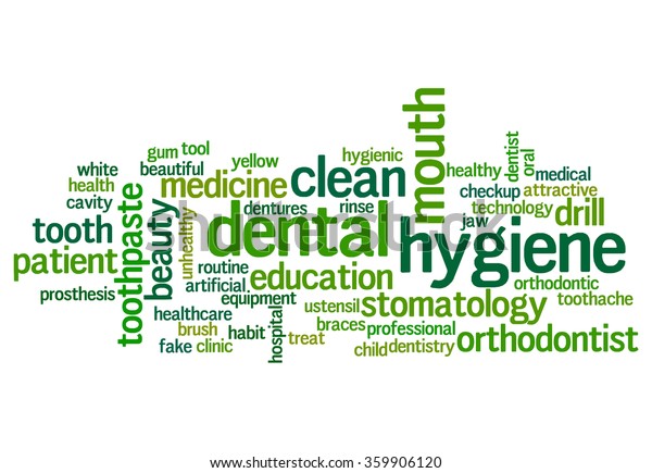 Dental Hygiene Word Cloud Dentistry Background Stock Illustration 359906120