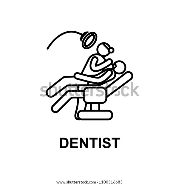 Dentist Icon Element Treatment Name Mobile Stock