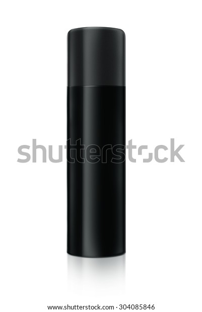 白い背景にデオドラント 黒いスプレー缶 エアゾールスプレー缶 のイラスト素材