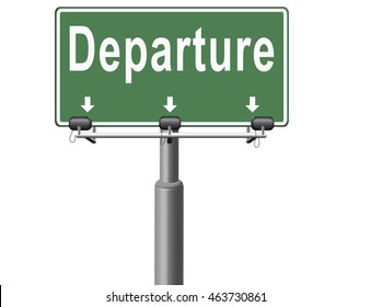 departure starting point of a journey depart departure icon departure button flight schedule road sign travel schedule billboard with text and word concept 3D illustration
