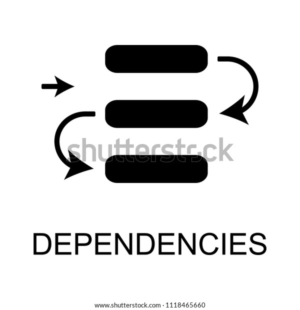 dependencies icon.\
Element of Software development signs with name for mobile concept\
and web apps. Detailed dependencies icon can be used for web and\
mobile on white\
background