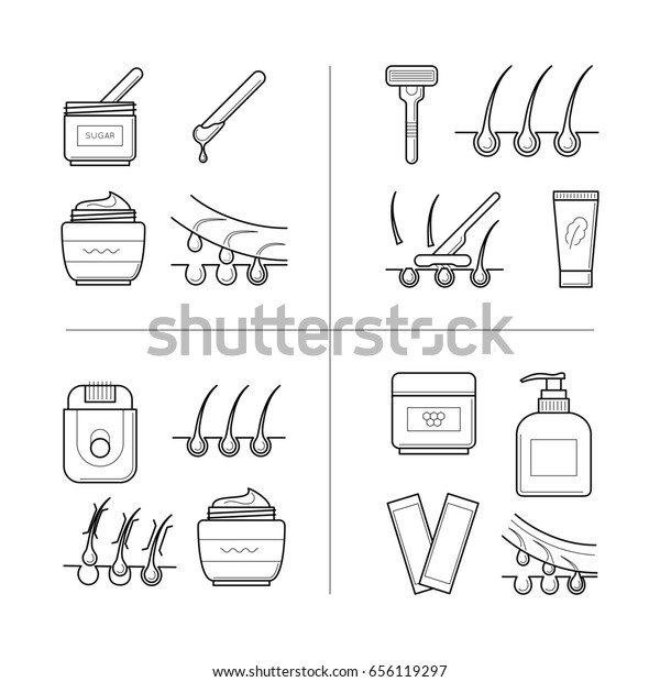 Depilation Techniques Process Stages Different Types Stock