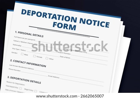 Deportation Notice Form Document Layout
