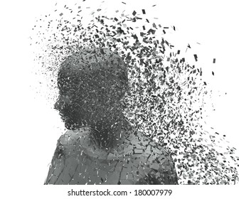 Depression, Mental Problems Abstract Concept With 3d Shattered Person