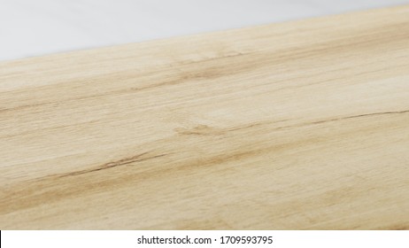 Dept Of Field Perspective Top Wood Table On White Background - Hi Key Style - 3D Rendering.