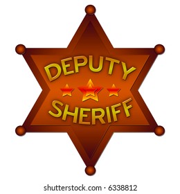 Deputy Sheriff Abstract Badge. Isolated