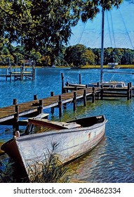 Derelict Workboat, Southern Maryland, Illustration 