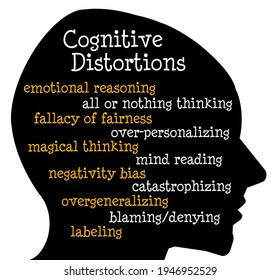 Describing Most Common Cognitive Distortions Stock Illustration ...