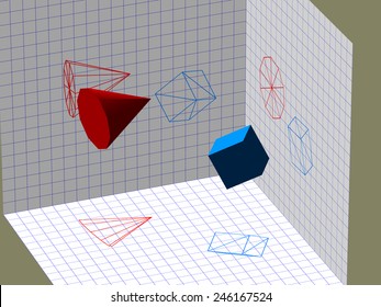 Descriptive geometry 3D projection