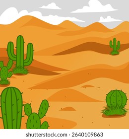 desert atmosphere with typical plants