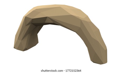 Desert Giant Rock Formation. Isolated On White. 3D Render