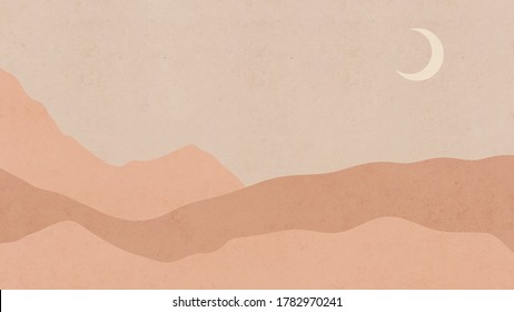 Desert Landscape Print. Dunes With Earthy Texture. Wallpaper.