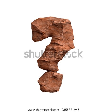 Desert sandstone interrogation point - 3d red rock symbol - Suitable for Arizona, geology or desert related subjects
