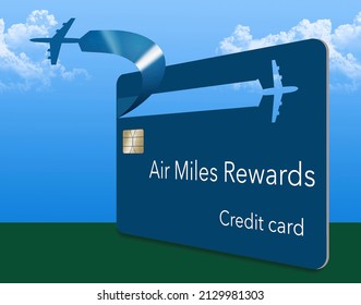 The Design Of An Airliner On An Air Miles Rewards Credit Card Seems To Peel Off The Card And Fly Away In This 3-D Illustration Of Cards That Offer Travel Perks.