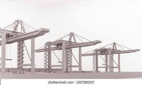design background 3d rendering of container terminal