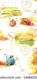 Design Backgrounds For Social Media Banner With Autumn Theme And Pumpkins. Set Of Instagram Post Frame Templates. Mockup For Beauty Blog Or Fall Theme. Layout For Promotion